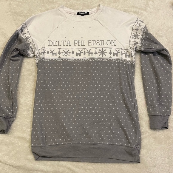 DPhiE (Delta Phi Epsilon) Holiday Long Sleeve Crewneck - Picture 1 of 4
